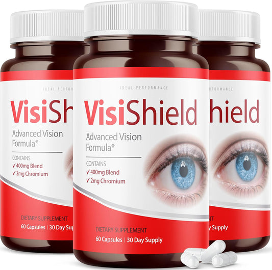 3 Pack Visishield Advanced Vision Formula Supplement Pills (180 Capsules) - Improve Eye Health & Performance with Vitamins for Ideal Results