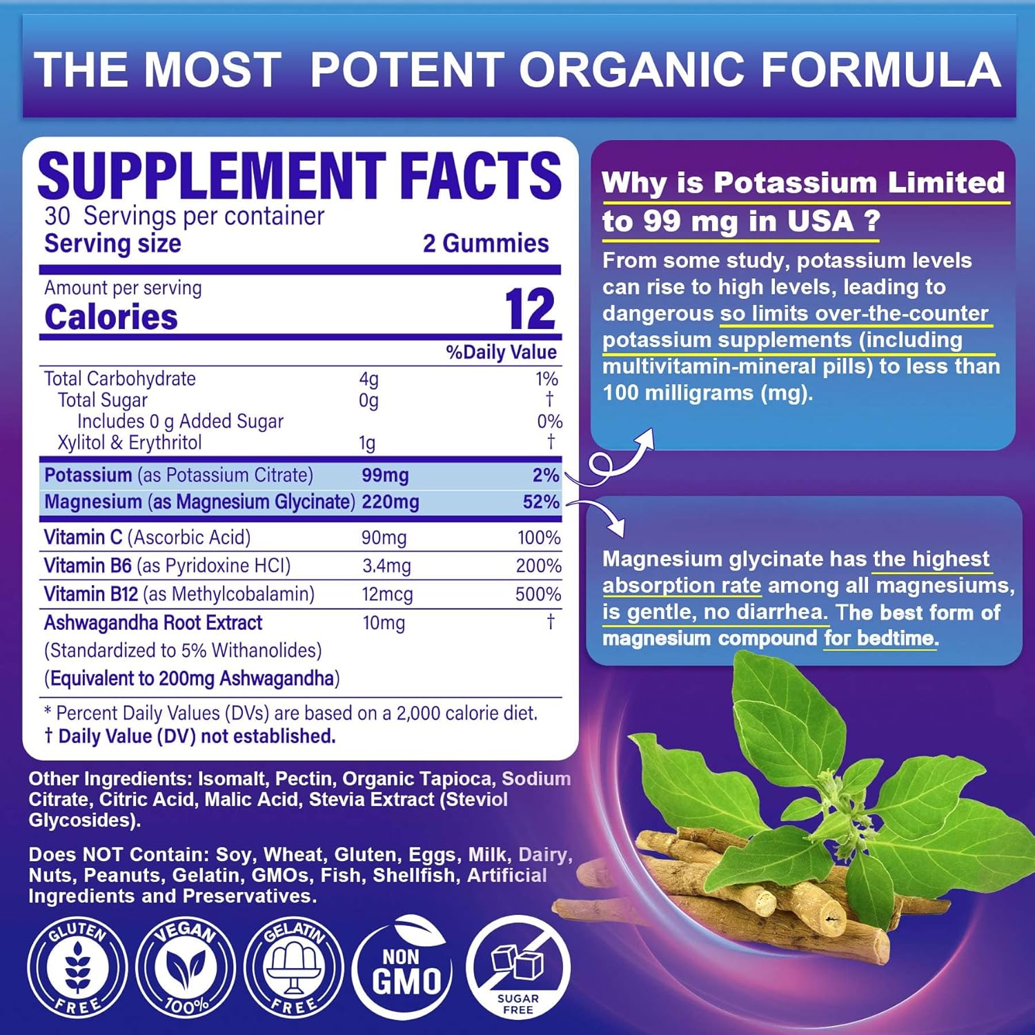 3-Pack Vitamin ADK with B12 and Potassium Magnesium Gummies for Immune Support