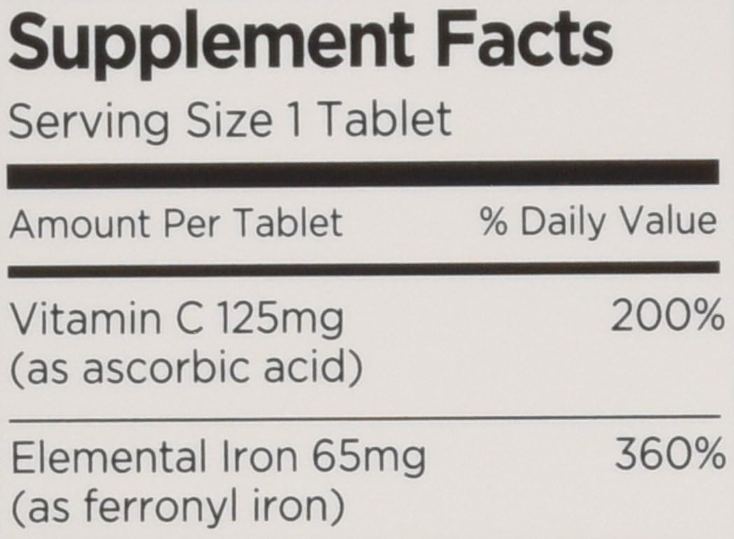3 Pack VITRON-C High Potency Iron Plus Vitamin C Tablets - 60 Count