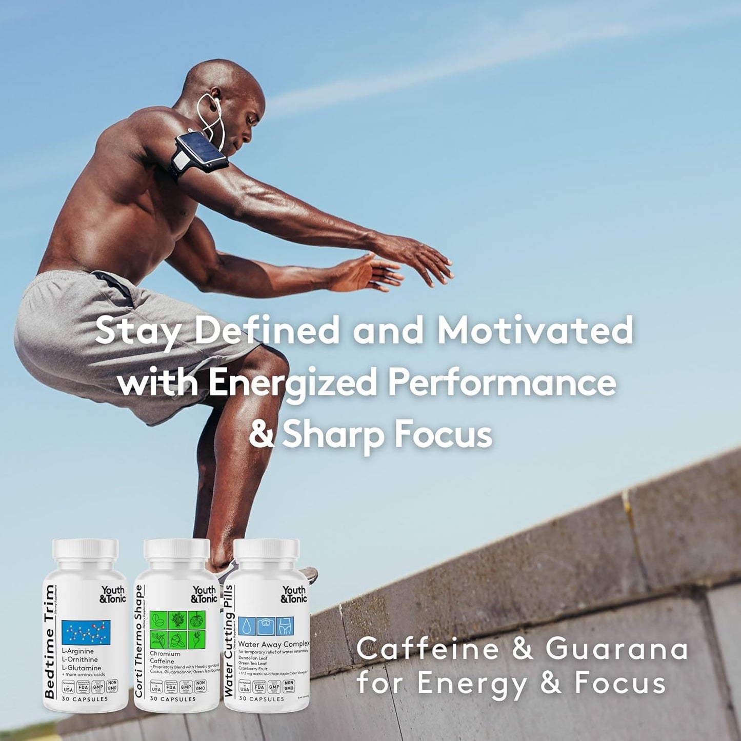 3-Pack Youth & Tonic Shred Sculpt Lean Diet Pills for Metabolism, Energy, Cravings, Water Retention, Belly Bloating - Women & Men