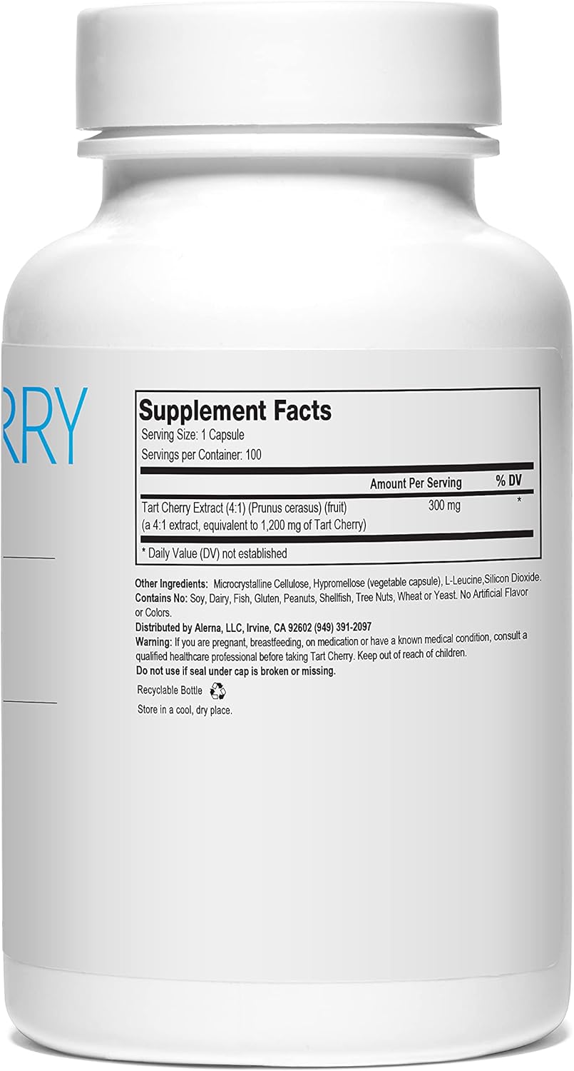 3 Packs Alerna Kidney Health Tart Cherry Extract 1200mg - 100 Capsules Each - Joint Support, Gluten-Free, Non-GMO