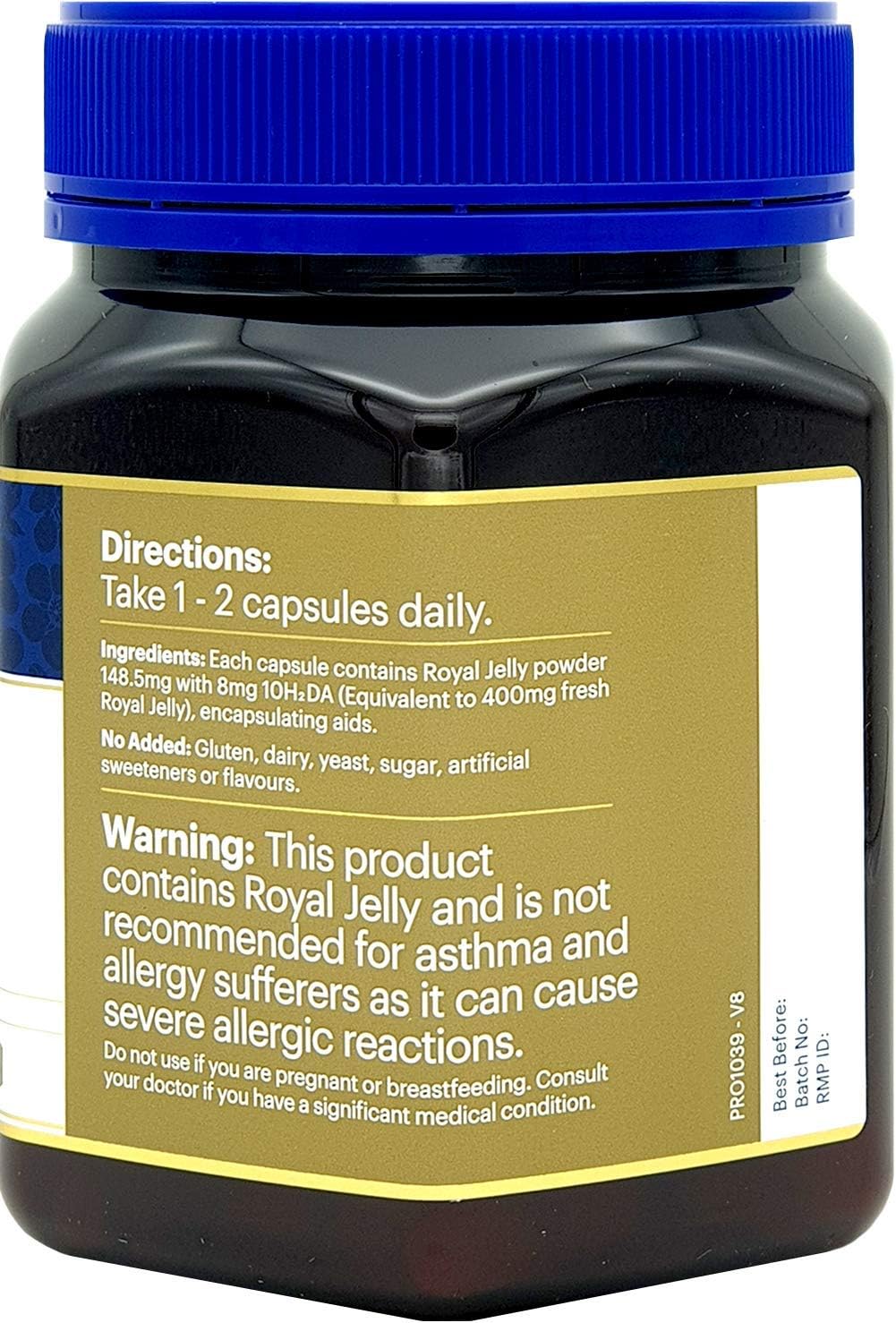 3 Packs of Manuka Health 10HDA Royal Jelly 1000mg Capsules - Pure New Zealand Royal Jelly for Immune System & Skin Health