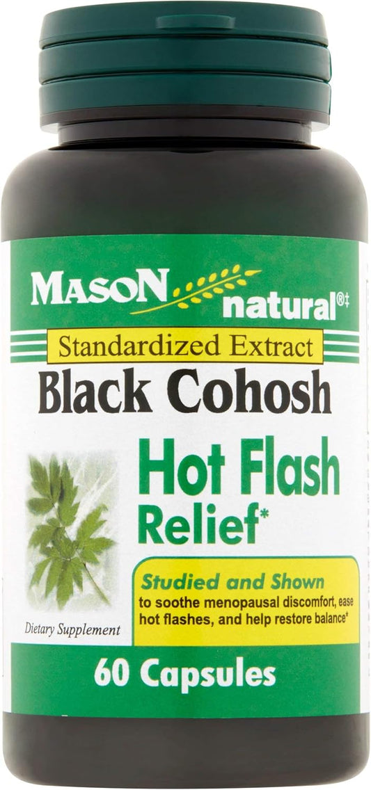 3 Packs of Mason Natural Black Cohosh Hot Flash Relief Capsules - 60 Capsules, 40 mg
