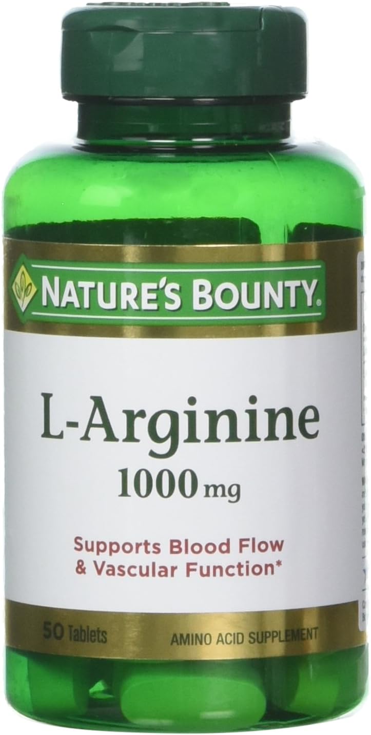 3 Packs of Nature's Bounty L-Arginine 1000mg, 50 Tablets - Total of 150 Tablets