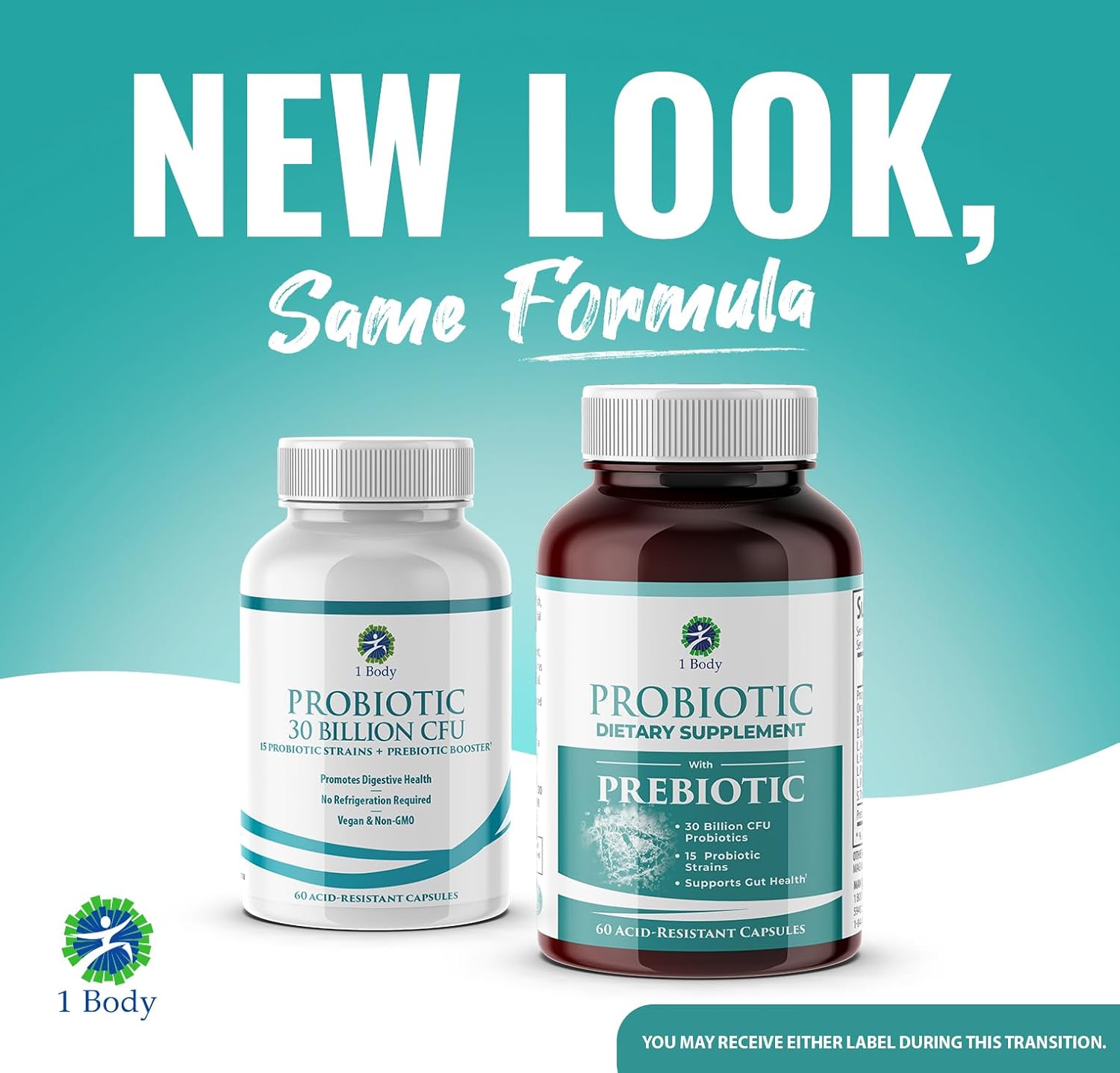 30 Billion CFU Probiotic with Prebiotics for Gut Health & Immune Support - Vegetarian Capsules for Women and Men - 60 Count