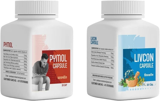 30 Cap Generic Jay Pymol+Livcon Capsule for Fast Relief in Piles, Fissure, Fistula, Inflammation & Rectum - Stop Bleeding, Burning, and Pain