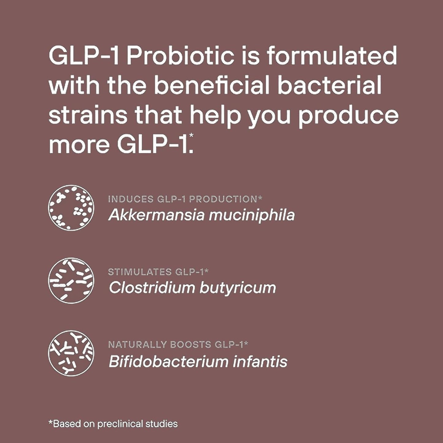 30-Capsule MAPUG GLP-1 Probiotic: 500M AFU Multi-Strain w/ Prebiotic, Supports GLP-1 & Suppresses Appetite, Delayed Release, Third-Party Tested - Men & Women
