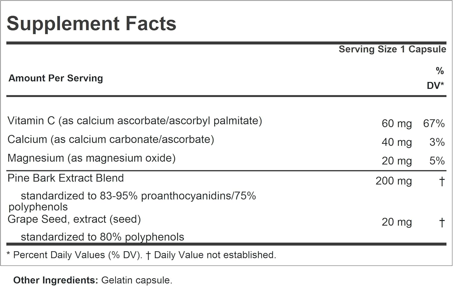 30 Capsules of Andrew Lessman Pine Bark OPC Anti-Oxidant Extracts - Supports Tissues and Organs, Neutralizes Free-Radicals, Proanthocyanidins, Additive-Free