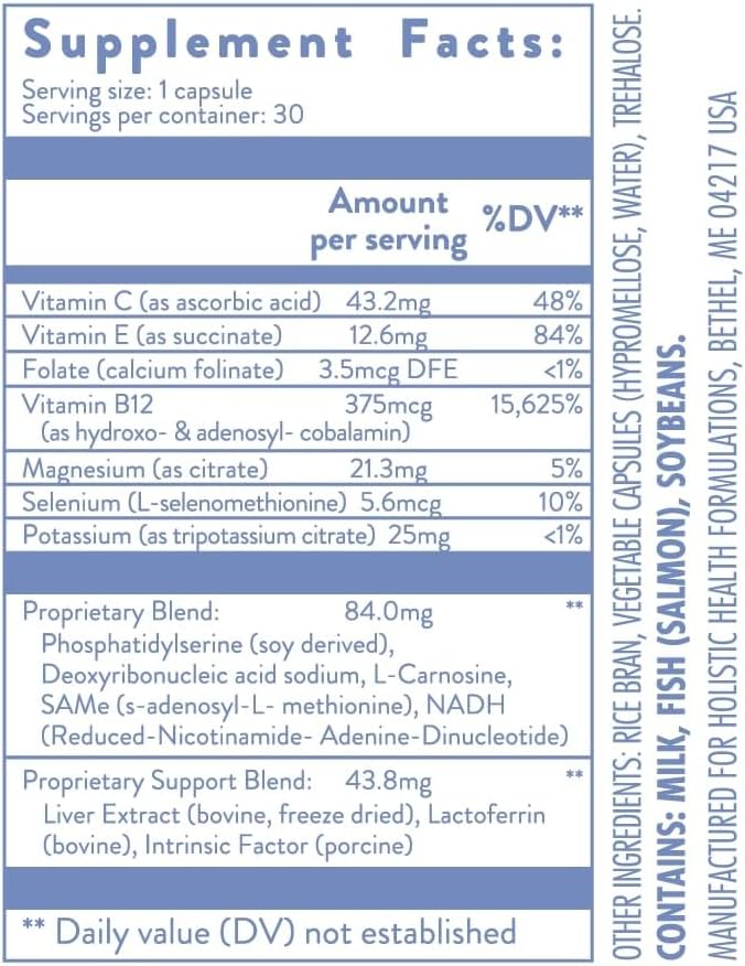 30 Capsules of Holistic Health Folinic Supplement for Overall Wellness