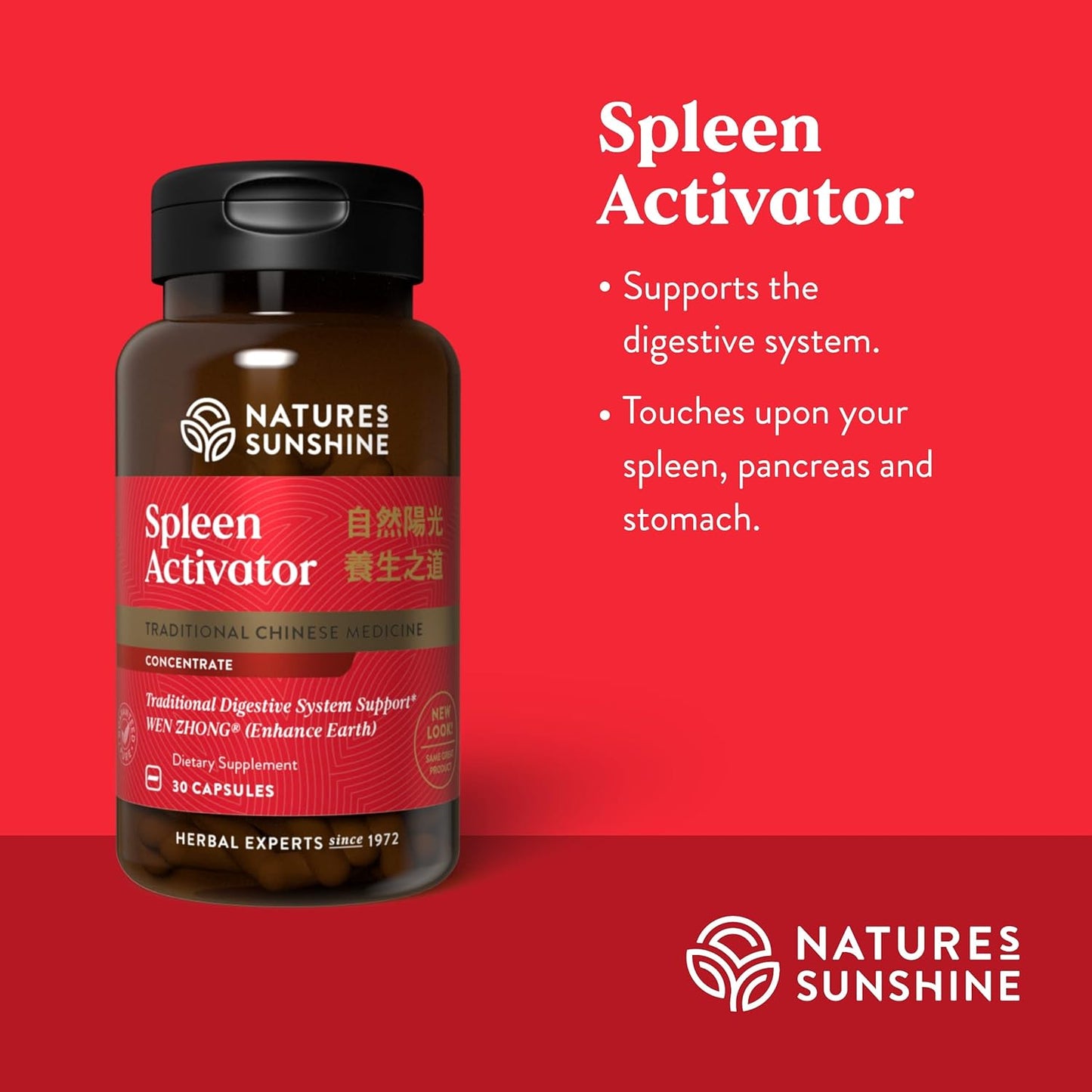 30 Capsules of Nature's Sunshine Spleen Activator TCM Concentrate for Improved Health