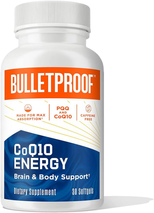 30 Count Bulletproof CoQ10 Energy Softgel Supplement for Brain & Body Power