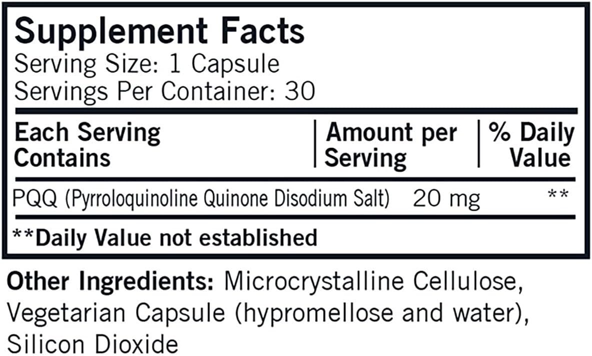 30 Count Kirkman PQQ Supplement - Powerful Antioxidant Formula