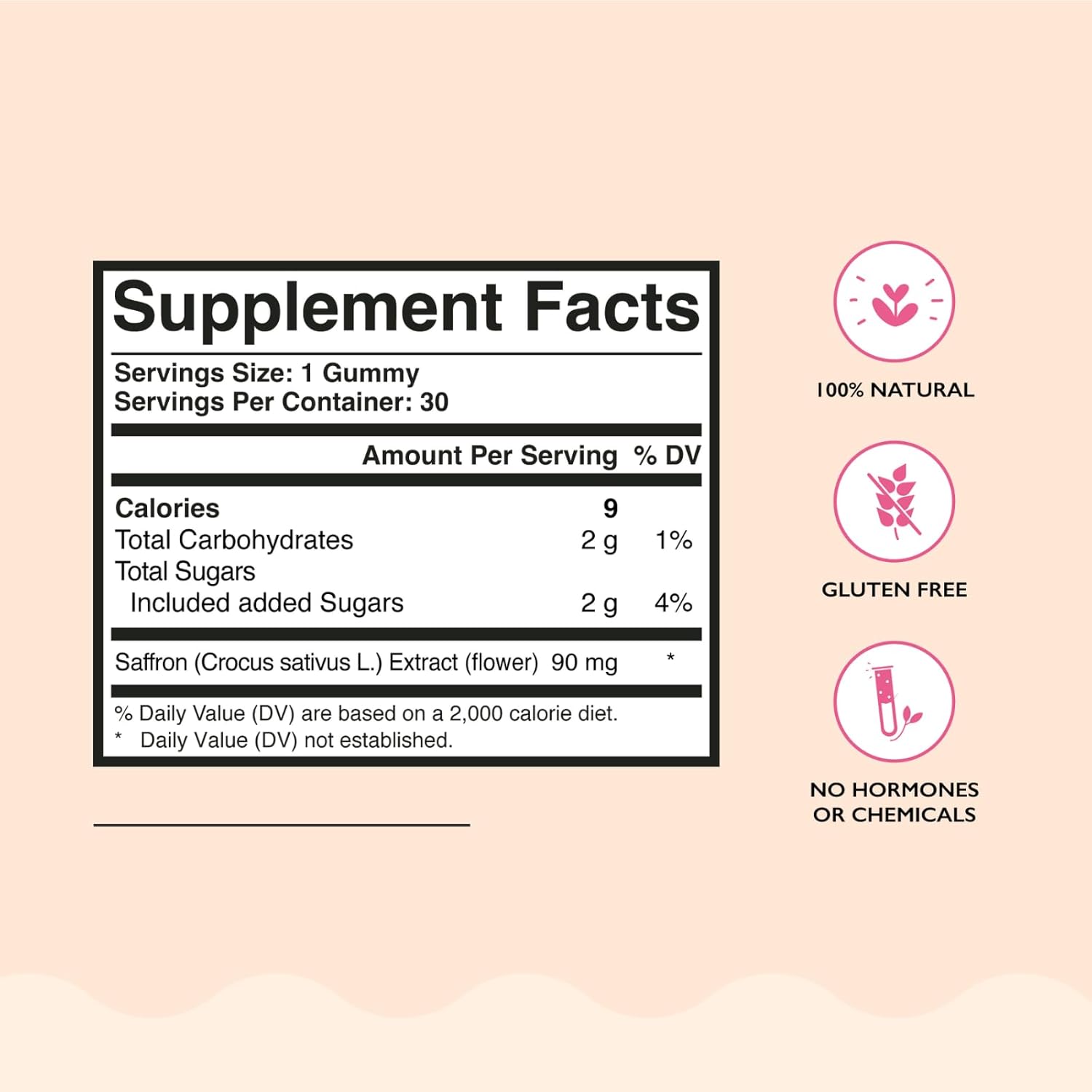 30 Count Laura Posada Saffron Mood Support Gummies | 100% Natural, No Hormones or Chemicals | Cruelty Free, Women Owned | Gluten Free, Made in USA