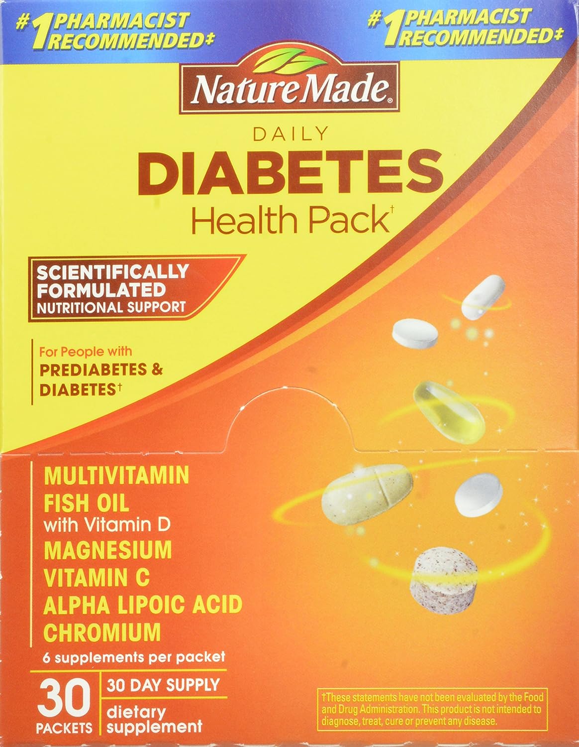 30-Count Nature Made Diabetes Health Pack for Overall Wellness