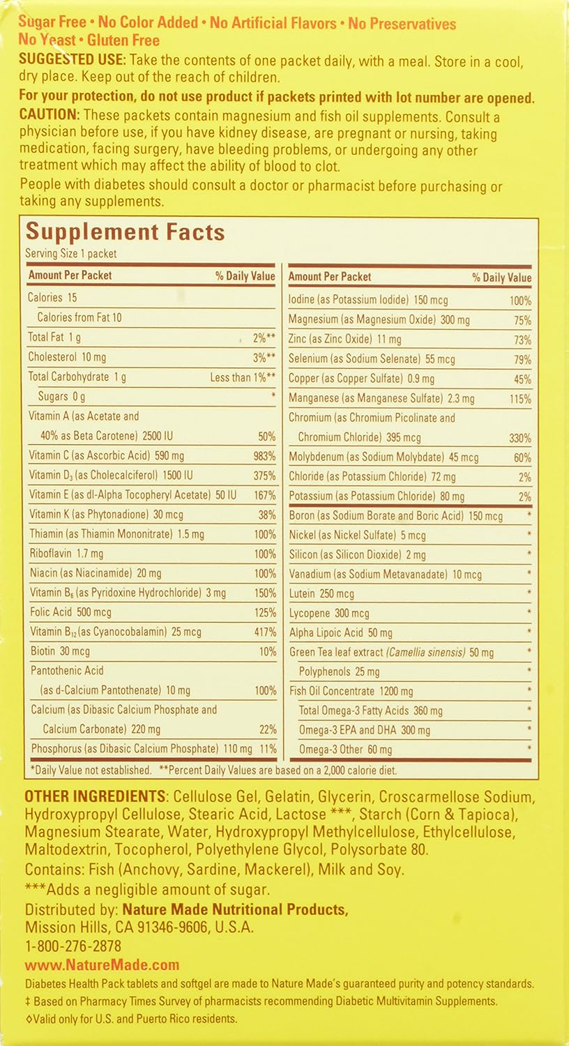 30-Count Nature Made Diabetes Health Pack for Overall Wellness