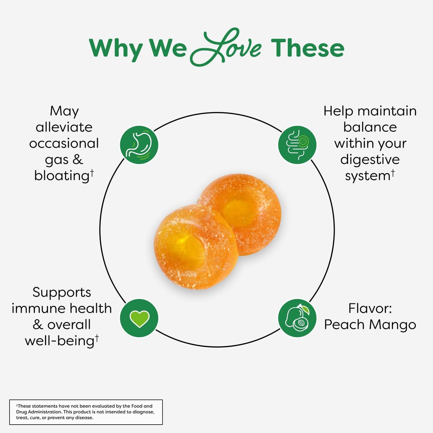 30 Count Probulin Total Care Peach Mango Gummies with Probiotic, Prebiotic, and Postbiotic Support