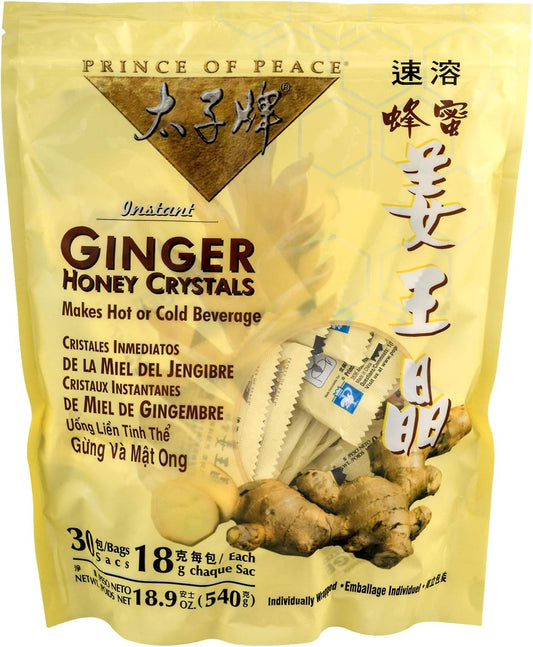 30 Ct Prince Of Peace Ginger Honey Crystals - Natural Instant Tea with Health Benefits