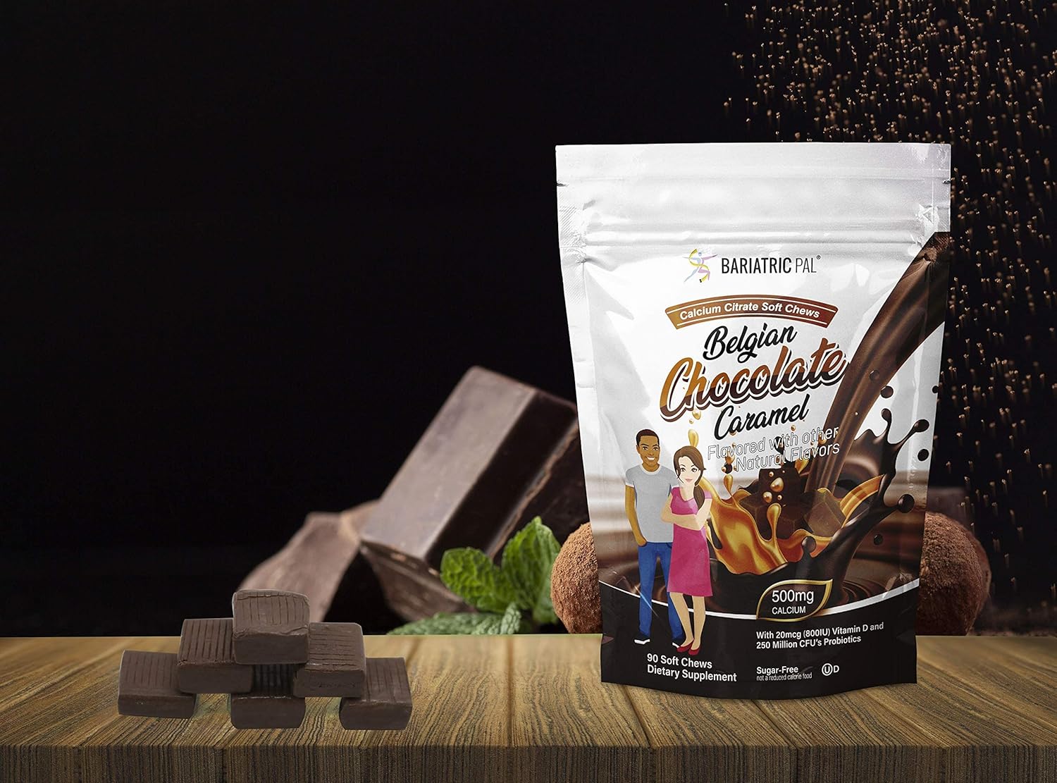 30-Day Bariatric Vitamin Bundle: Multivitamin with Iron Chewable & Calcium Citrate Soft Chews - Orange Citrus, Belgian Chocolate Caramel