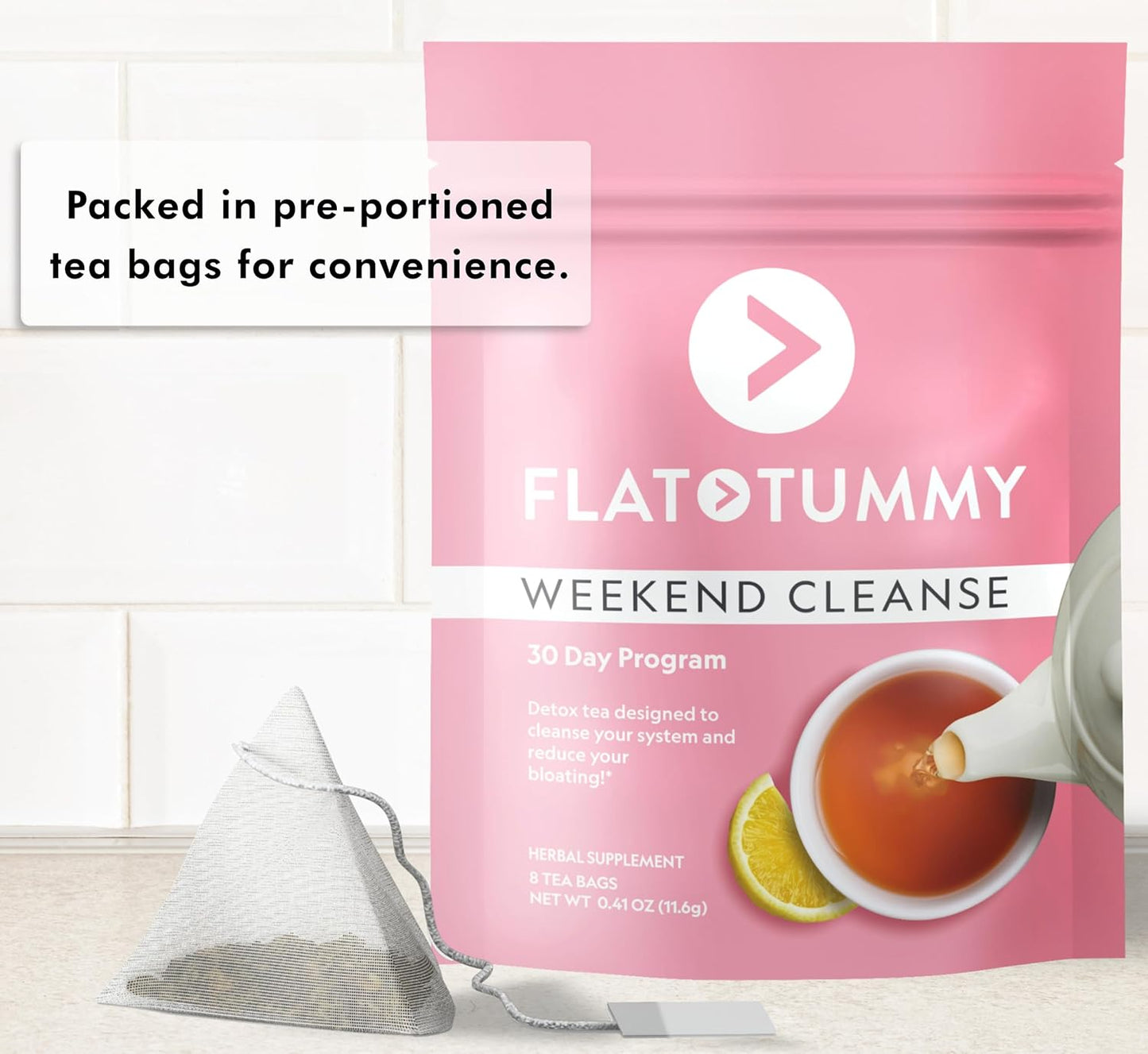 30-Day Flat Tummy Weekend Cleanse Tea with Senna and Dandelion Root for Women - Natural Colon Cleanse, Bloating & Gas Relief