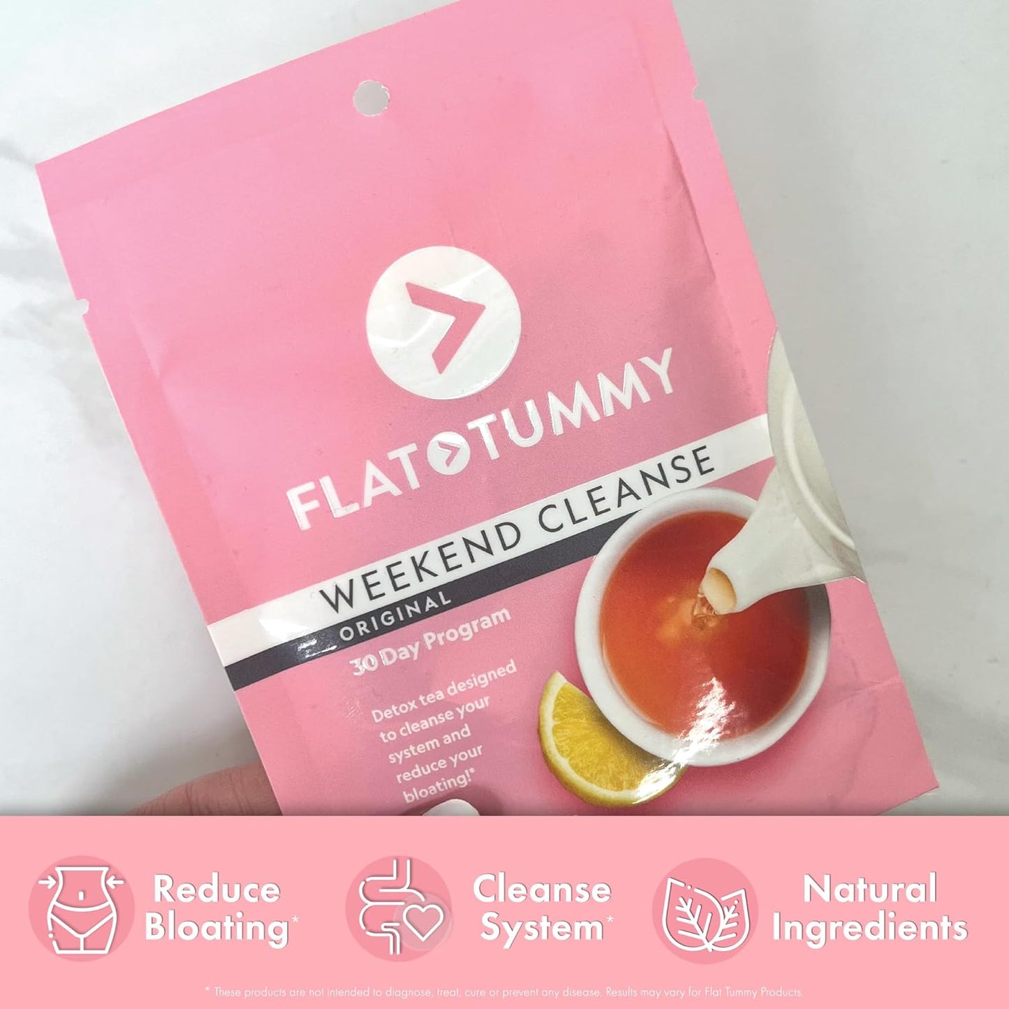 30-Day Flat Tummy Weekend Cleanse Tea with Senna and Dandelion Root for Women - Natural Colon Cleanse, Bloating & Gas Relief