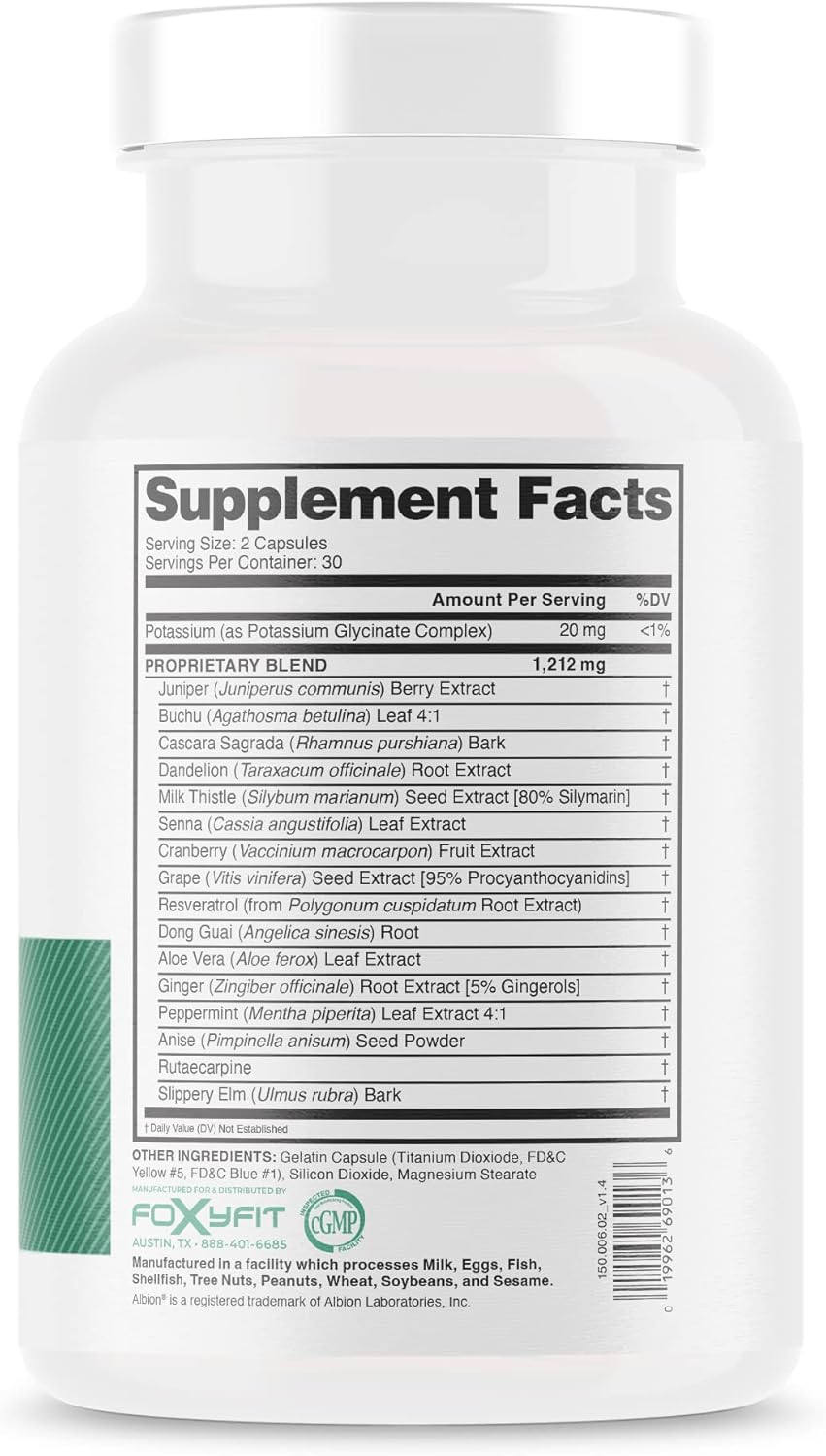 30 Day FoxyFit Detox Cleanse Formula for Women - Supports Digestion, Detoxification, & Balance *
