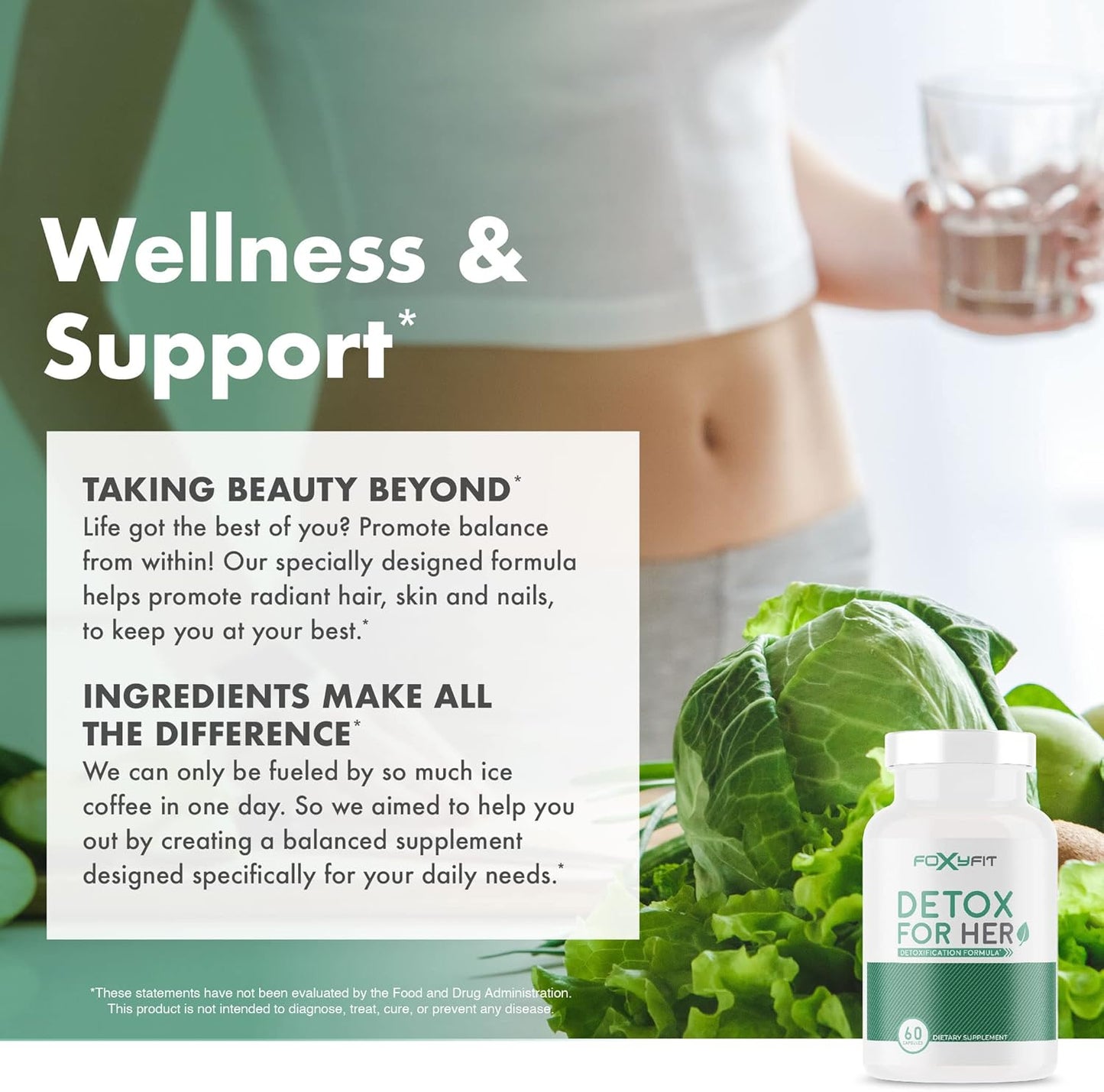 30 Day FoxyFit Detox Cleanse Formula for Women - Supports Digestion, Detoxification, & Balance *