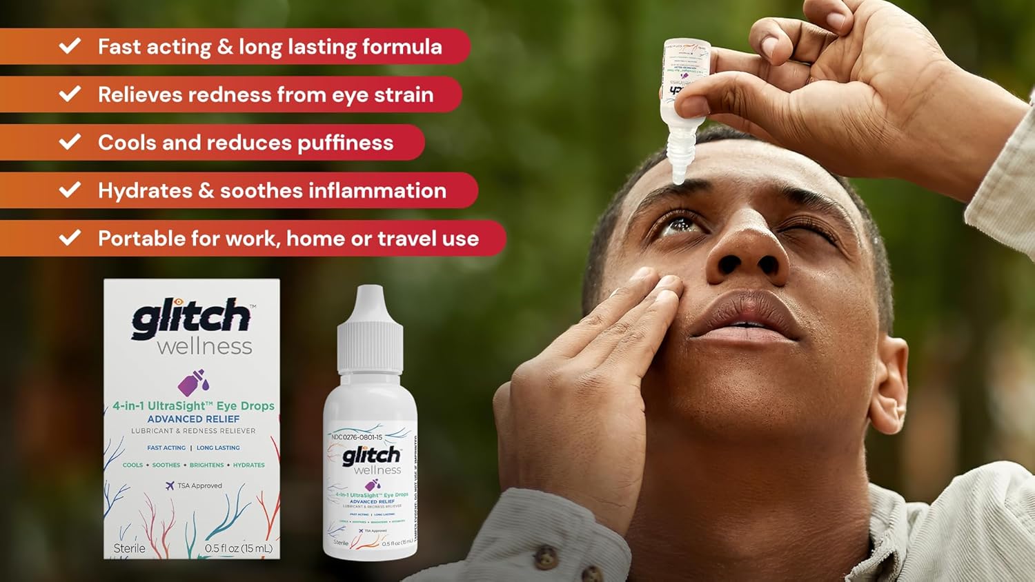 30-Day Glitch Daily Eye Care Kit: Self-Heating Eye Mask, UltraSight Eye Drops, Relief Gummies with Lutein & Zeaxanthin