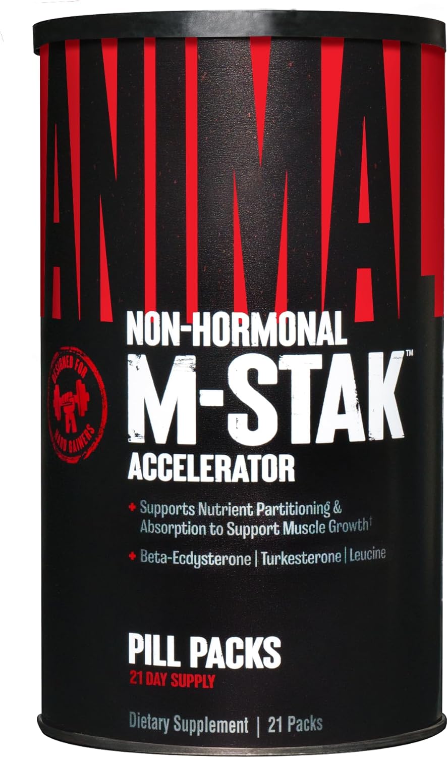30 Day Pack Animal Omega Omega 3 & 6 Supplement M-Stak Stack for Muscle Building, 21 Count - Non-Hormonal Option for Hard Gainers