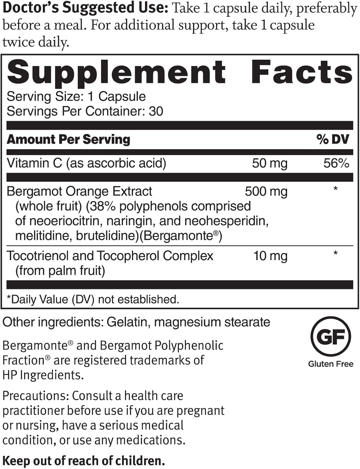 30-Day Supply Dr. Sinatra Advanced Cholesterol Solutions Heart Health Supplement with Citrus Bergamot Capsules