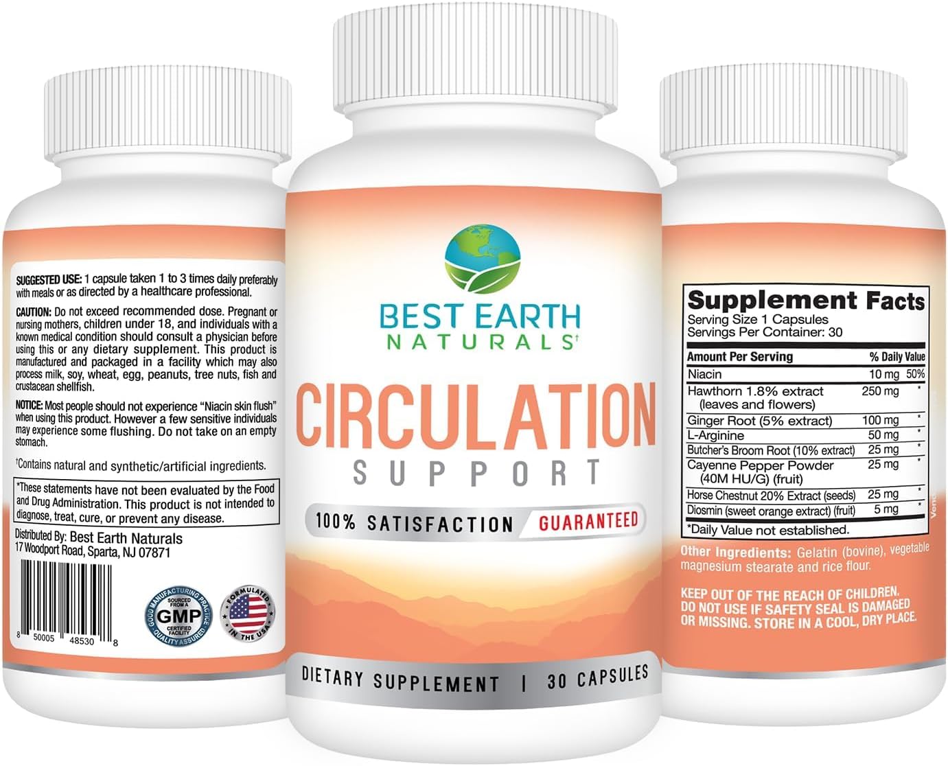 30-Day Supply of Balanced Formula Circulation Supplement for Optimal Circulatory Support - 30 Capsules by Best Earth Naturals