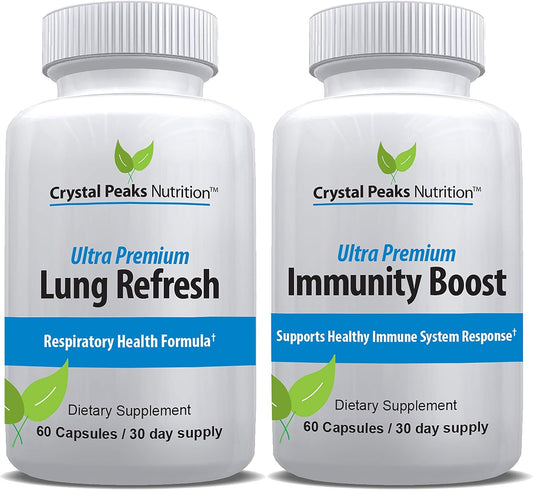 30-Day Supply of Crystal Peaks Nutrition Lung Health and Immunity Support Supplements for Improved Breathing and Immune Defense