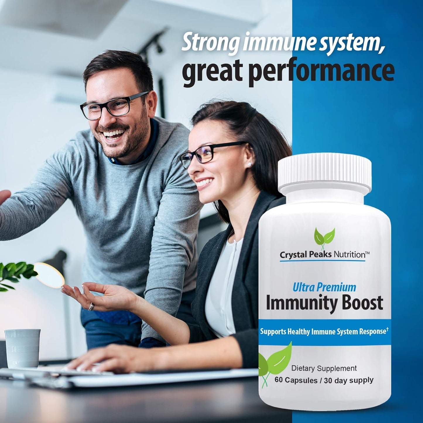30-Day Supply of Crystal Peaks Nutrition Lung Health and Immunity Support Supplements for Improved Breathing and Immune Defense