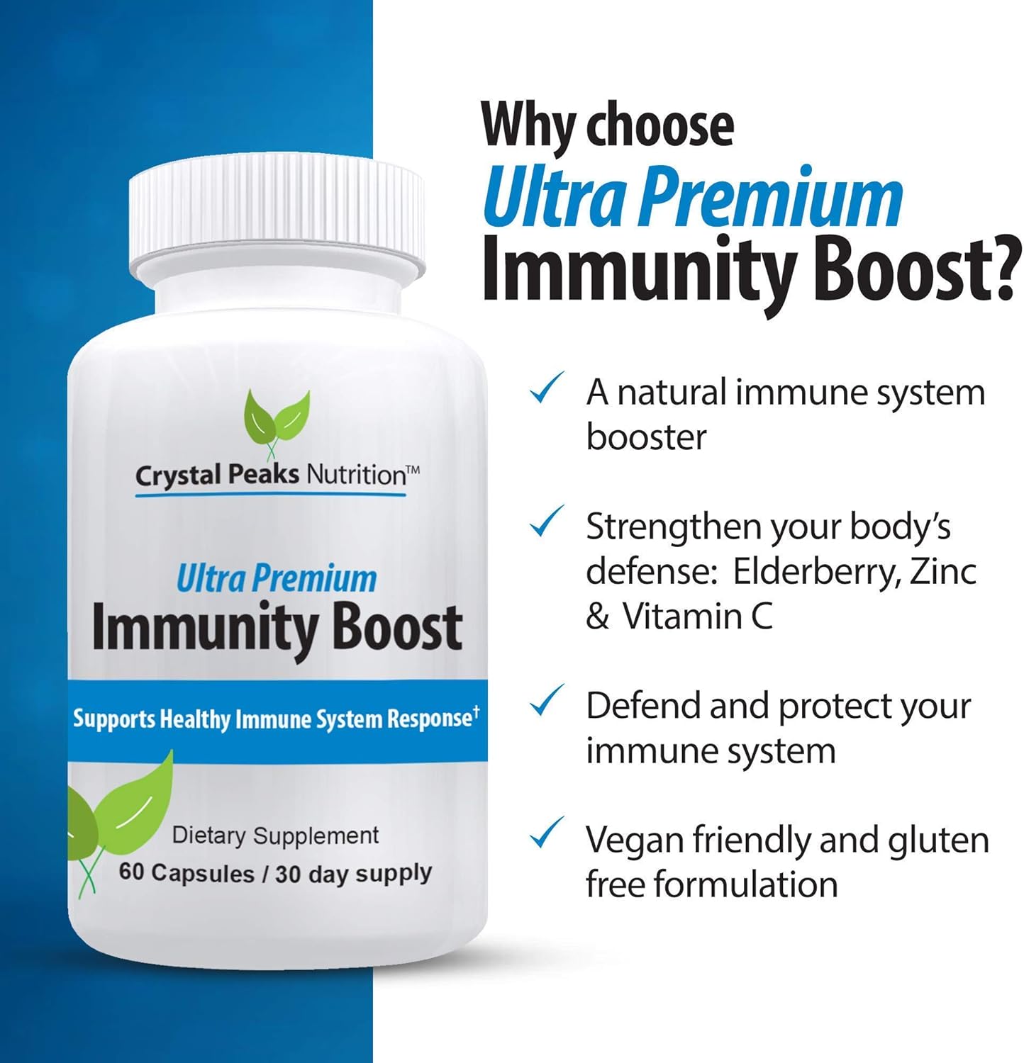 30-Day Supply of Crystal Peaks Nutrition Lung Health and Immunity Support Supplements for Improved Breathing and Immune Defense