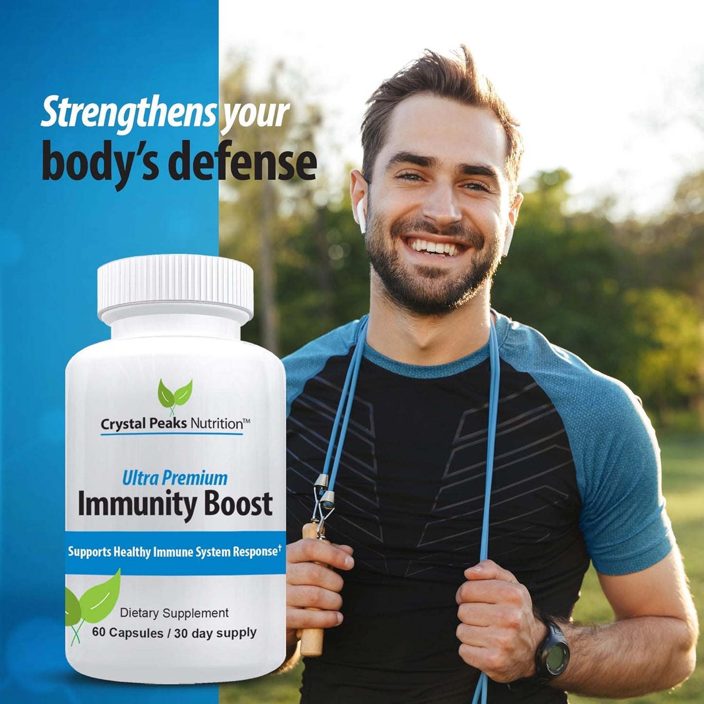 30-Day Supply of Crystal Peaks Nutrition Lung Health and Immunity Support Supplements for Improved Breathing and Immune Defense