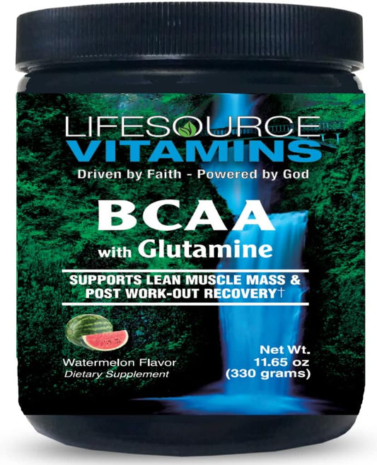 30 Day Supply of LifeSource Vitamins BCAA Powder - Essential Branched Chain Amino Acids