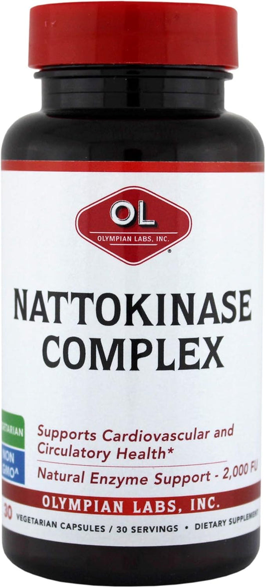 30-Day Supply of Olympian Labs Nattokinase Complex with Grape Seed Extract for Heart Health Support