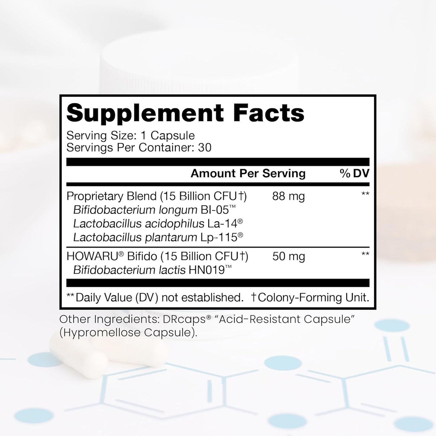 30-Day Supply of Pure TheraPro Rx Power Probiotic Capsules - 30 Billion CFU, 4 Proven Strains, Acid-Resistant, No Refrigeration Needed