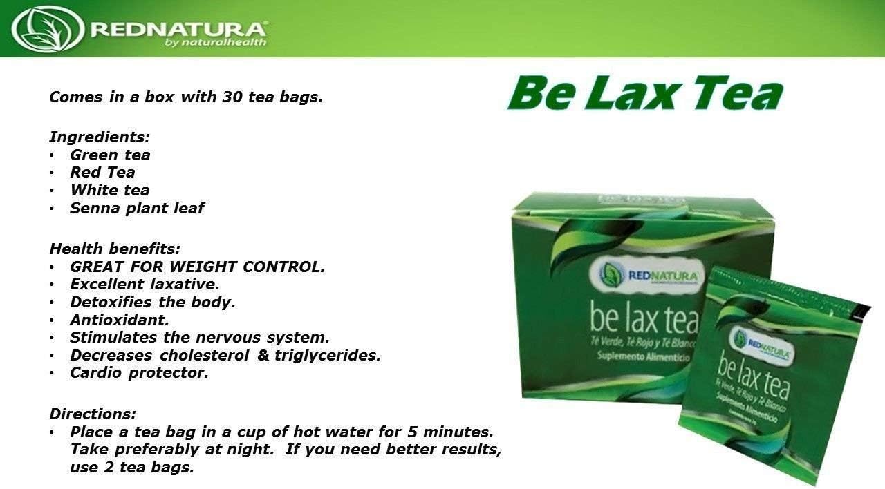 30-Day Supply of Red Natura Mexican Be Lax Tea Slimming Formula Supplement
