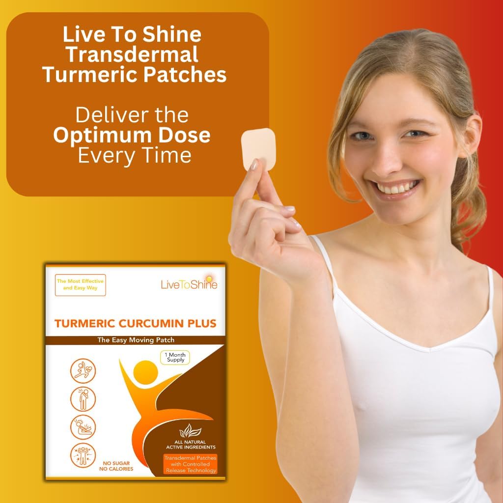 30 Day Supply of USA Made Turmeric Curcumin Topical Patches for Radiant Skin