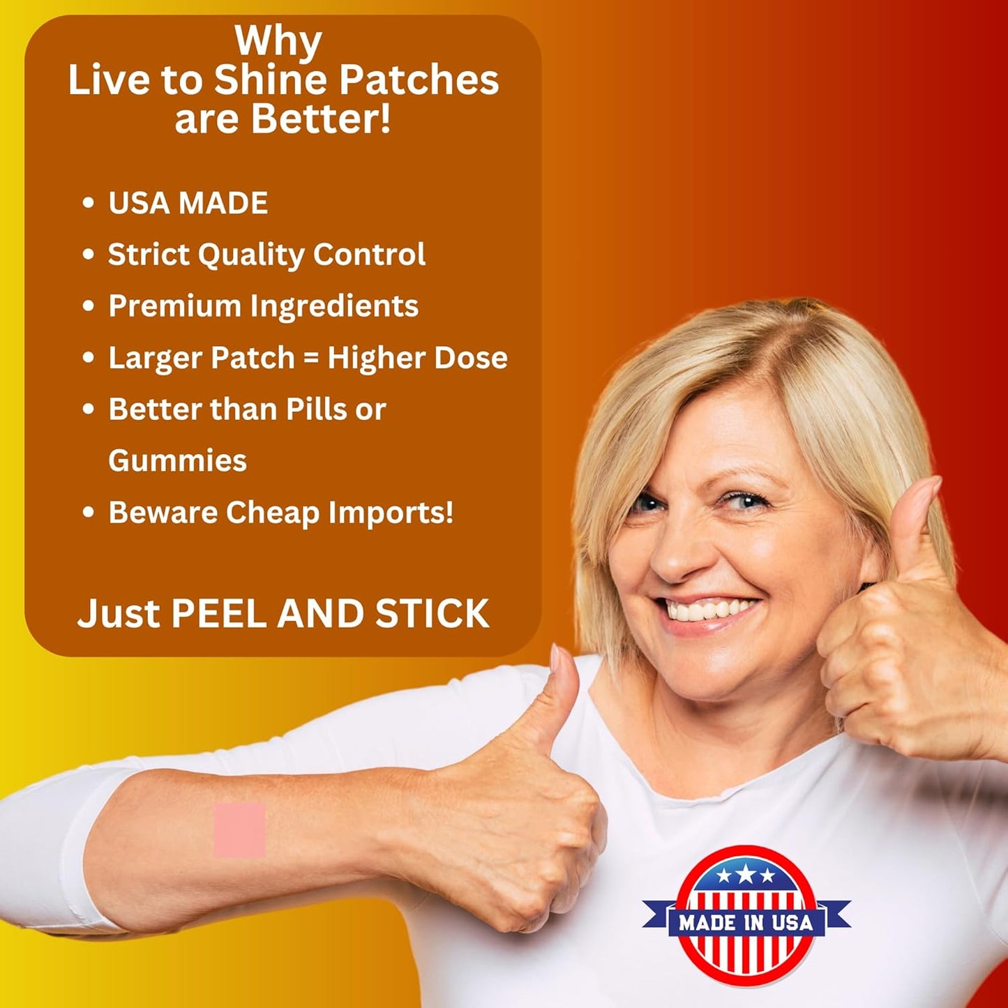 30 Day Supply of USA Made Turmeric Curcumin Topical Patches for Radiant Skin