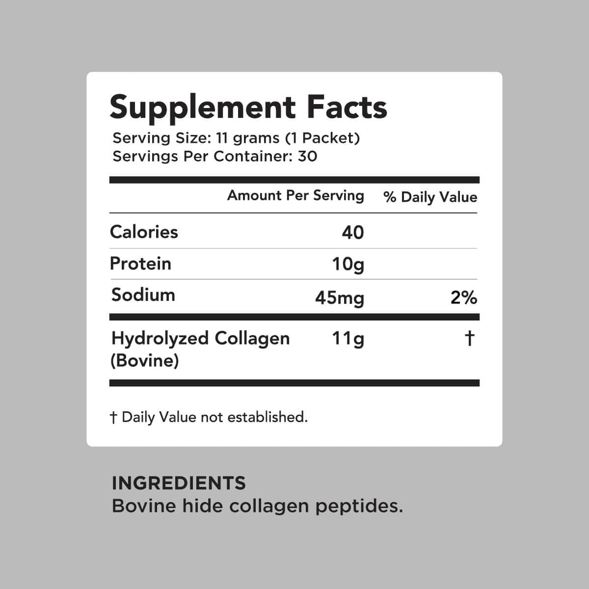 30 Grass-Fed Collagen Peptides Stick Packs for Healthy Gut, Skin, Hair, Nails | Easy Mix Travel-Friendly Protein Powder