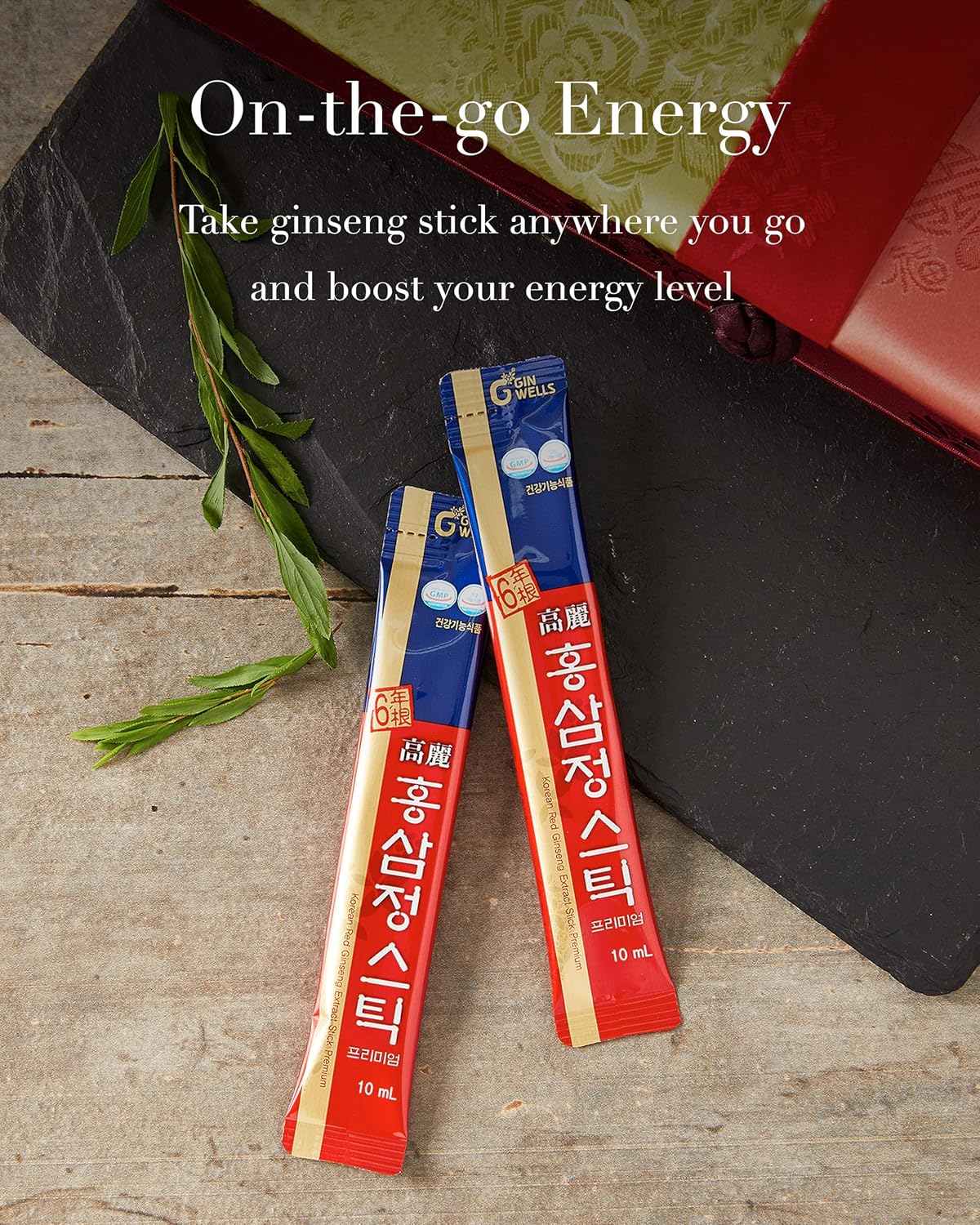 30 ILHWA Premium Korean Red Ginseng Extract Sticks - Boost Immunity with 21mg Ginsenoside per Serving