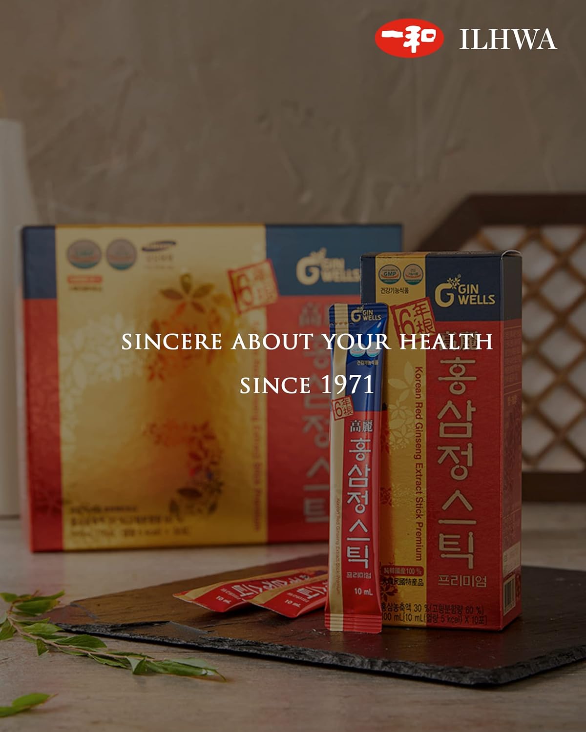 30 ILHWA Premium Korean Red Ginseng Extract Sticks - Boost Immunity with 21mg Ginsenoside per Serving