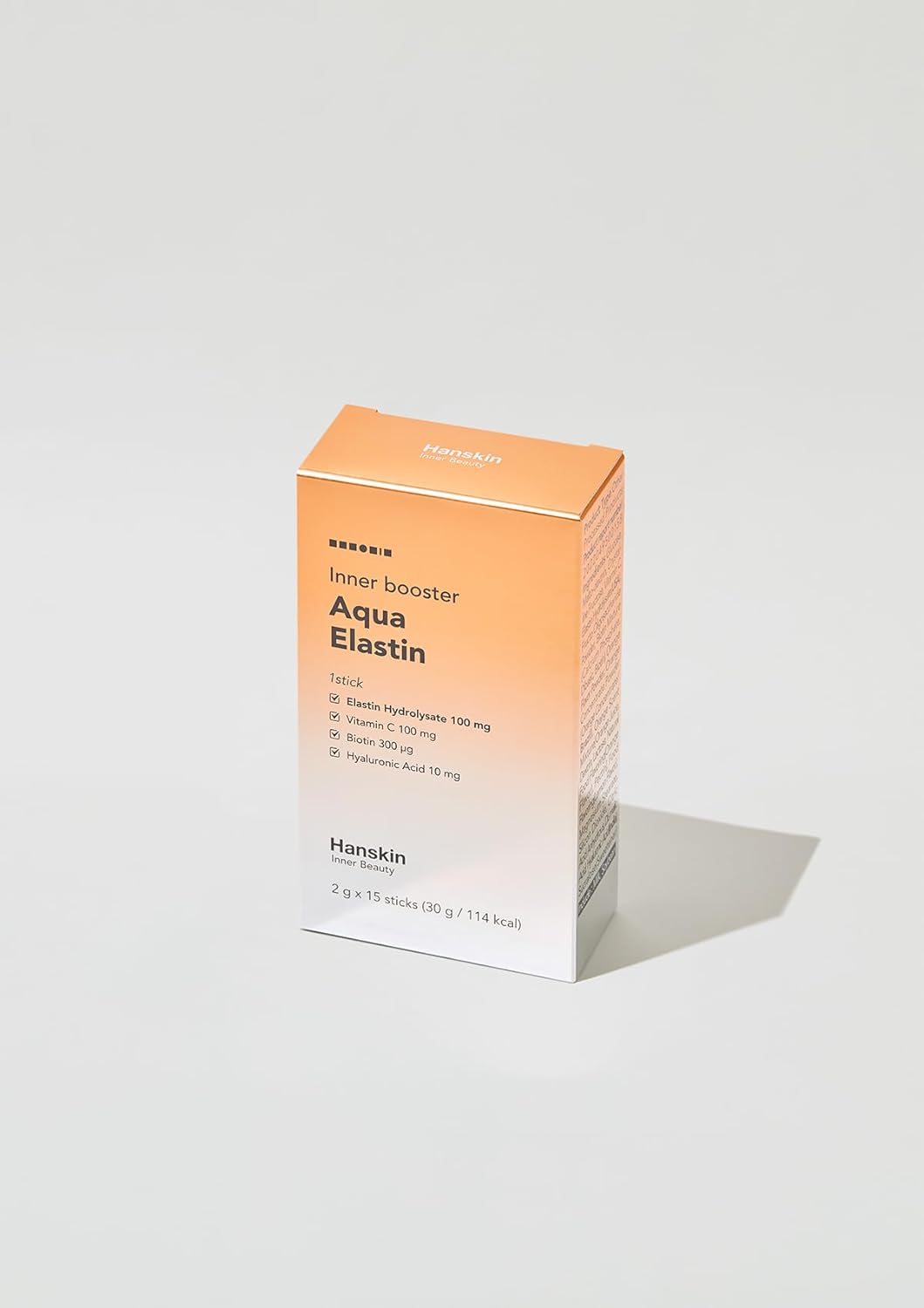 30 Individual Sticks of Hanskin Aqua Elastin Hyaluronic Acid Powder Packets with Biotin & Vitamin C for Skin, Hair, Nails & Joints
