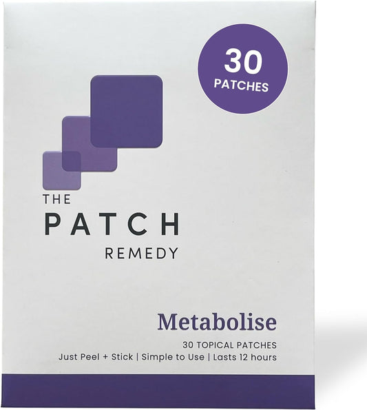 30 Metabolise Patches with 5HTP, Guarana Extract, L-carnitine, and Lecithin | Waterproof Topical Patches Lasting 12-24 Hours