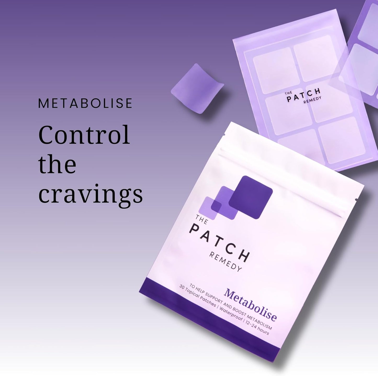 30 Metabolise Patches with 5HTP, Guarana Extract, L-carnitine, and Lecithin | Waterproof Topical Patches Lasting 12-24 Hours