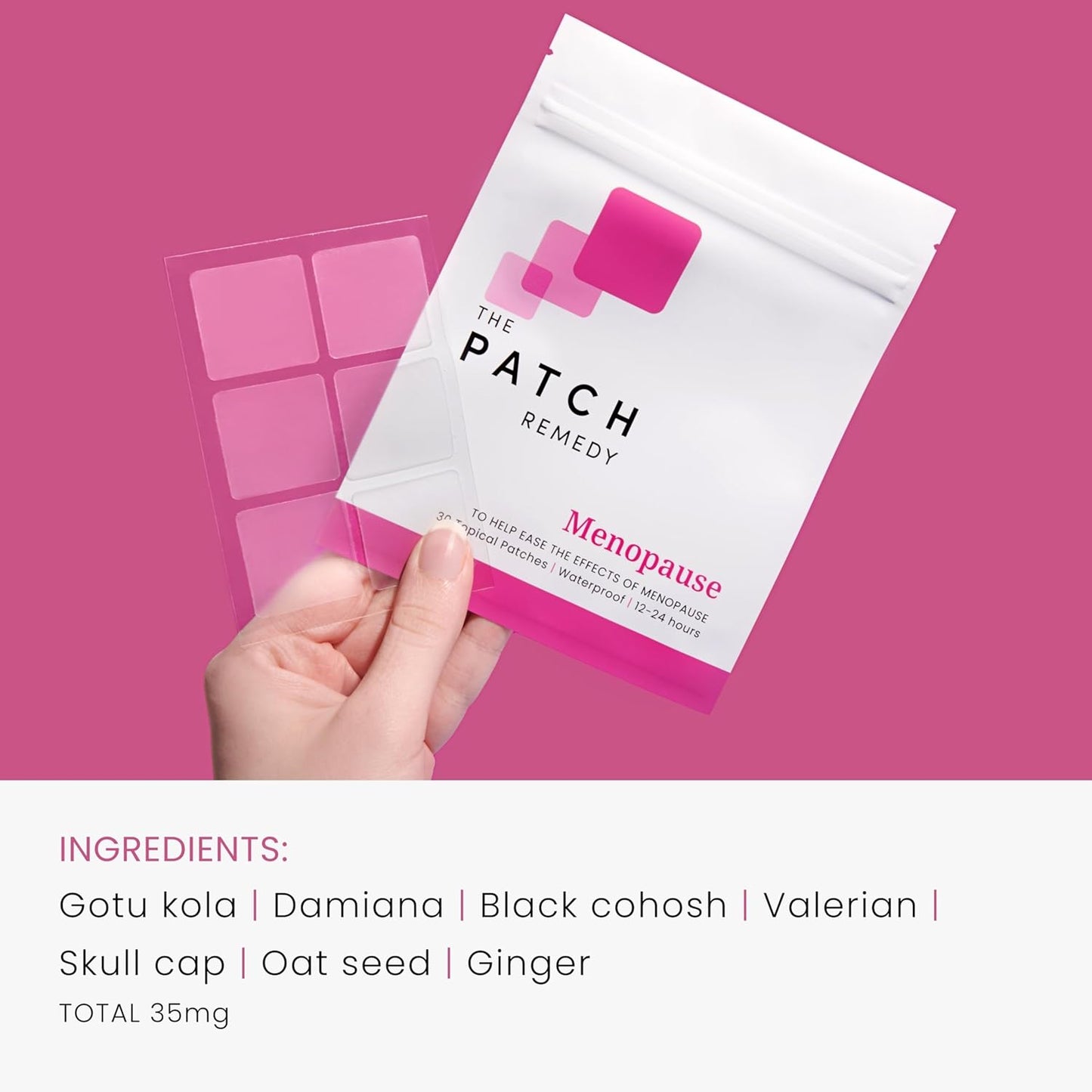 30 Natural Menopause Relief Patches for Women - Hot Flash & Mood Support with Gotu Kola, Damiana, Black Cohosh, Valerian & More
