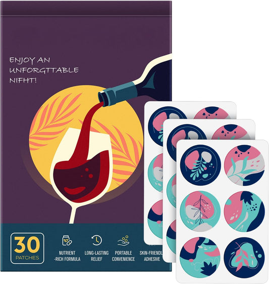 30 Pack of RAAYAM Party Recovery Patches with Green Tea for Fast Relief - No Regrets Night and Refreshed Mornings