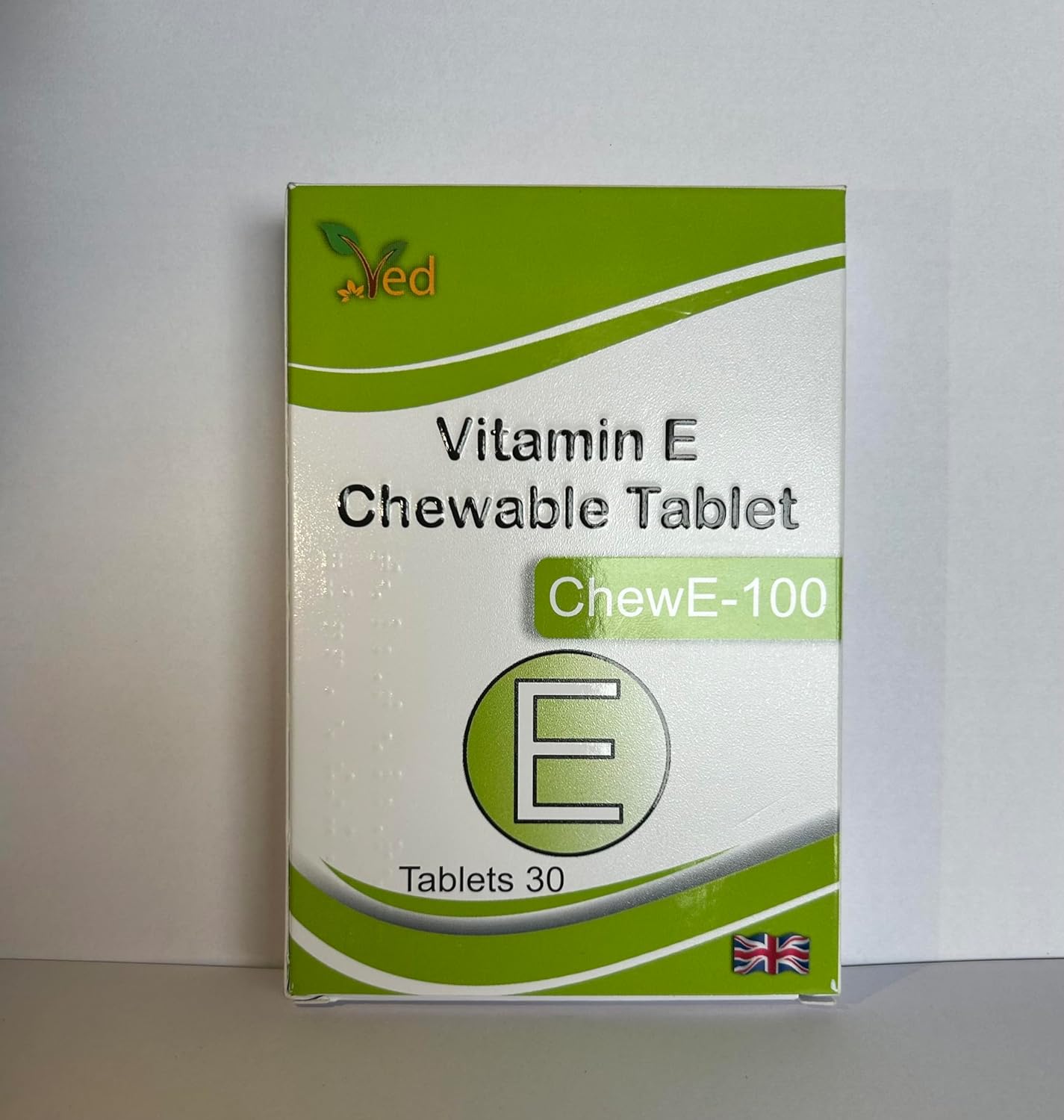 30-Pack of VED Vitamin E 100 MG Chewable Tablets for Daily Antioxidant Support