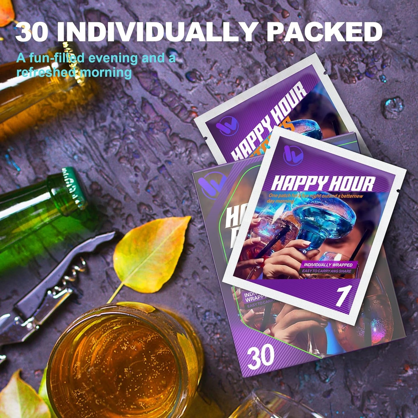 30 Pack of WOFANLI Individually Wrapped Hangover Cure - Wake Up Refreshed Every Morning